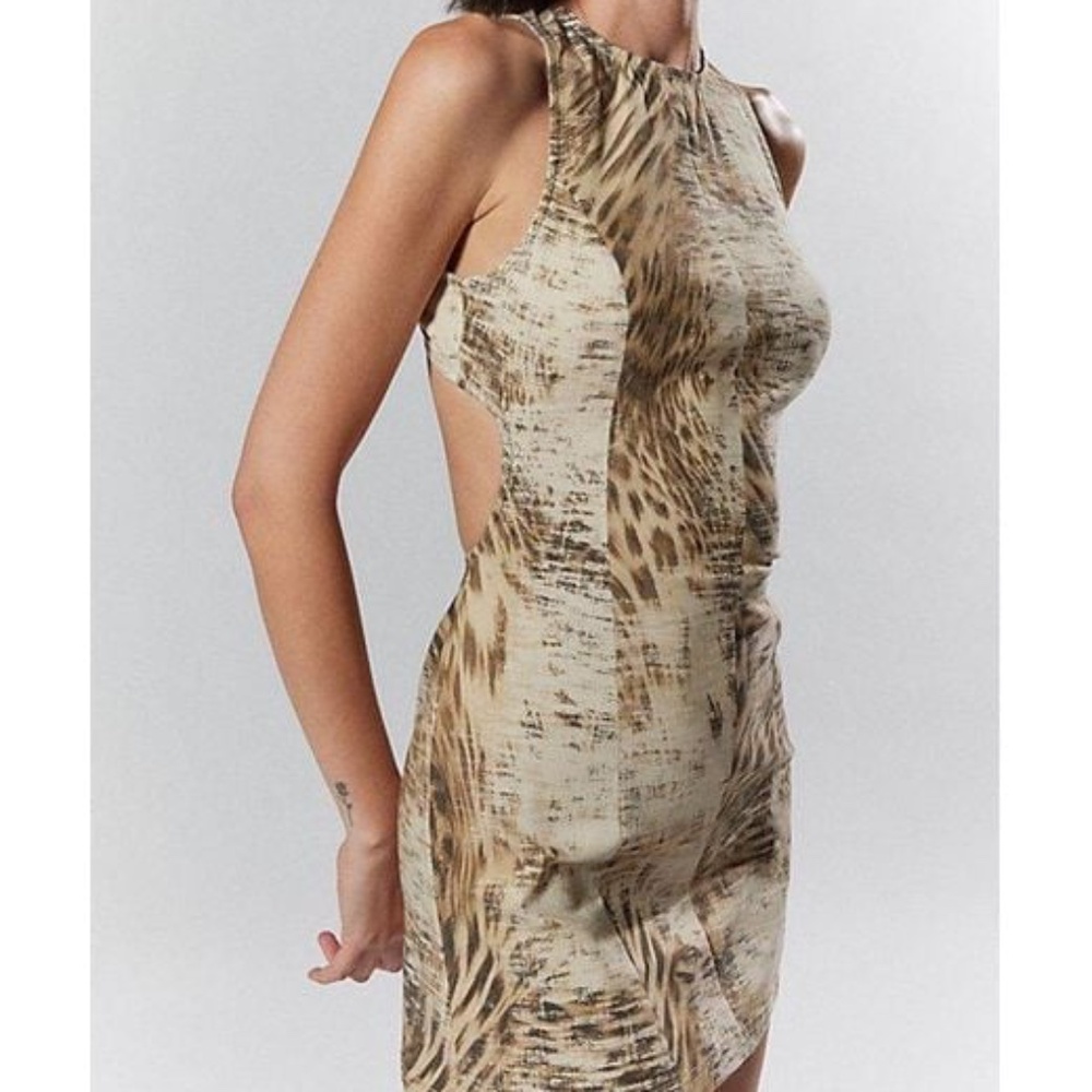 Silence +Noise Lilith Cutout Shift Dress in Neutral, Women's at Urban Outfitters